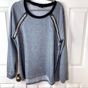 2X LA VANYA EMBELLISHED SWEATSHIRT SWEATER